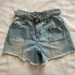 Zara Girl Denim Shorts With Belt